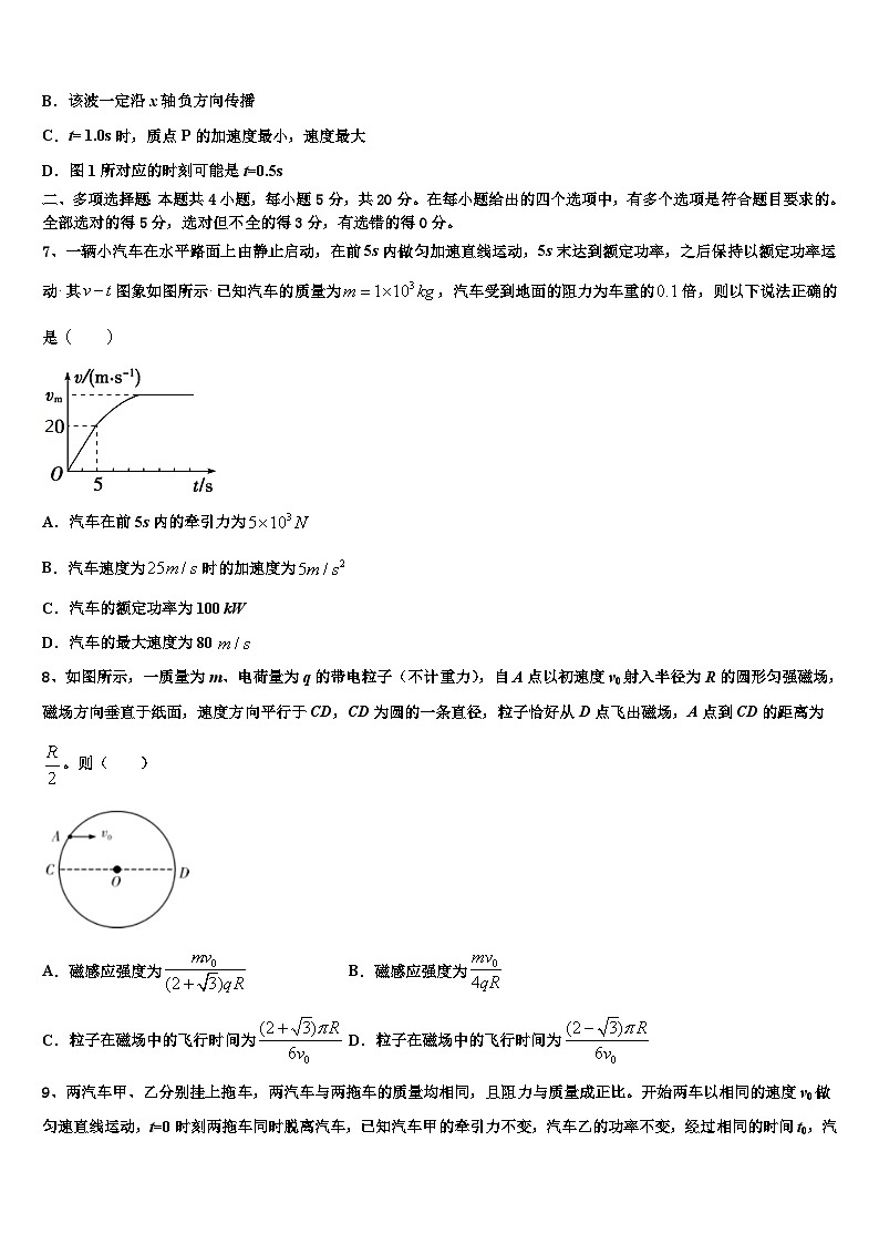 2026届重庆市万州中学高三第五次模拟考试物理试卷含解析第3页