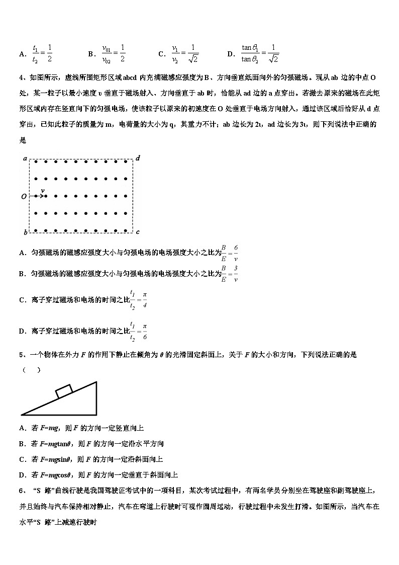 2026届重庆市綦江区南州中学高三3月份模拟考试物理试题含解析第2页