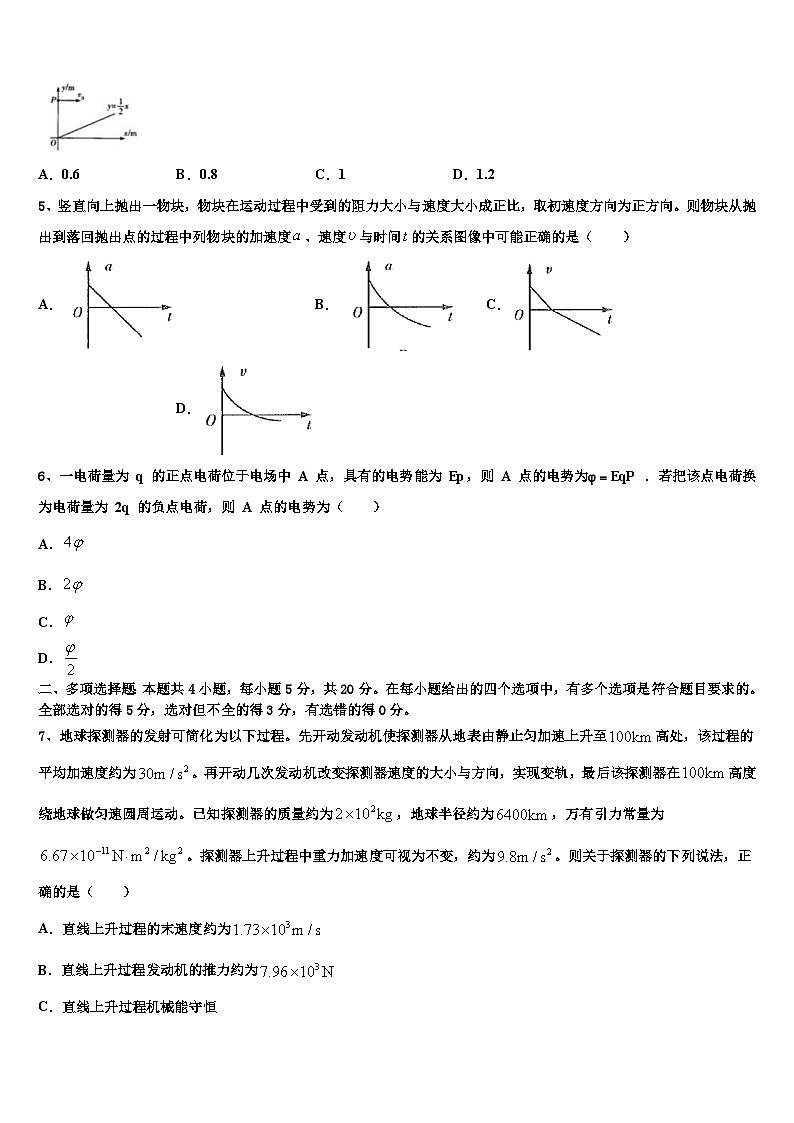 2026届重庆市江津、巴县、长寿等七校联盟高三下学期联合考试物理试题含解析第2页