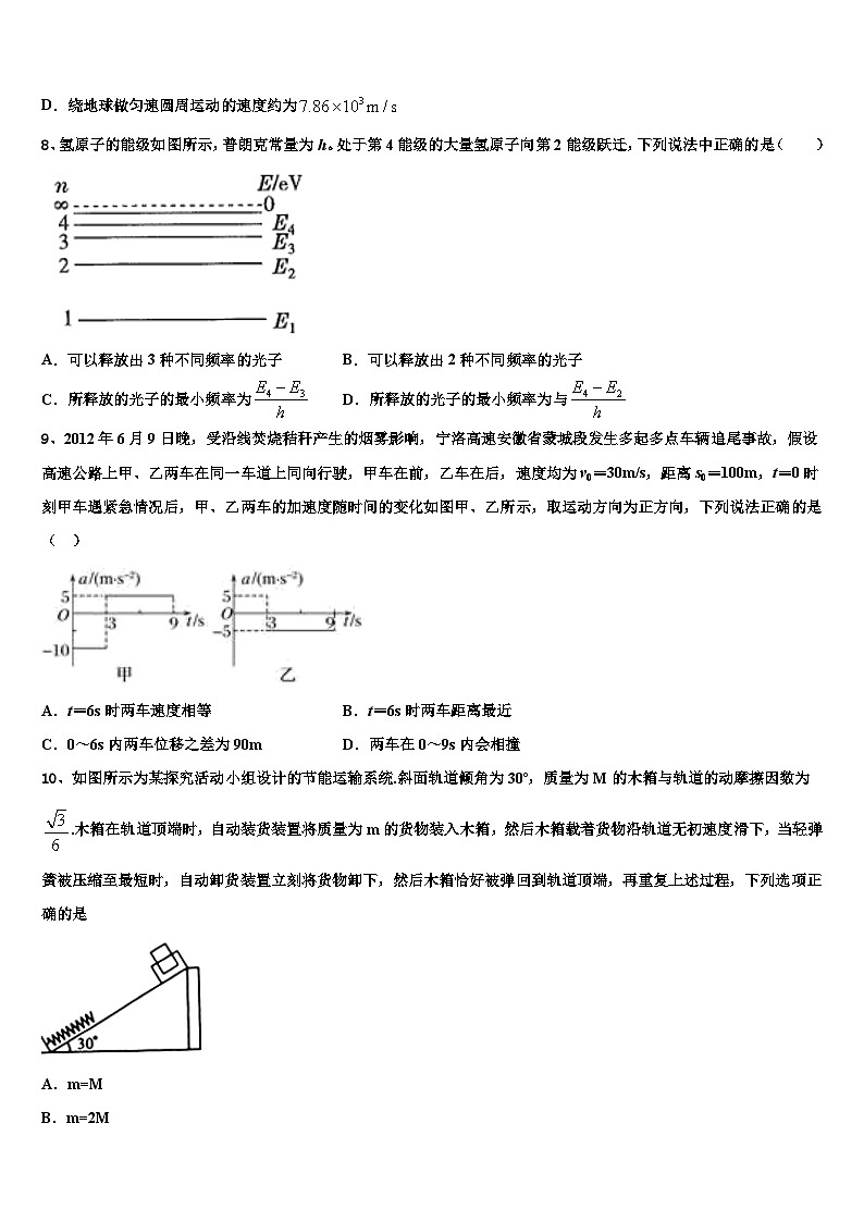 2026届重庆市江津、巴县、长寿等七校联盟高三下学期联合考试物理试题含解析第3页