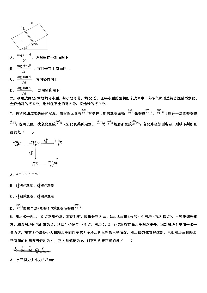 2026届重庆市实验外国语学校高三3月份第一次模拟考试物理试卷含解析第3页
