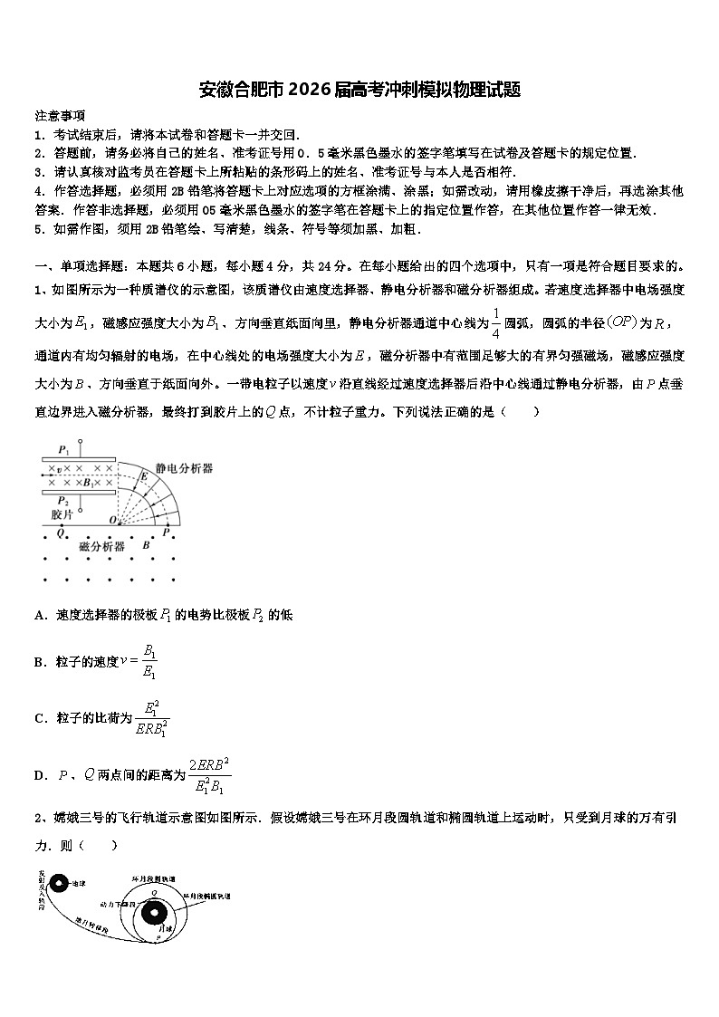 安徽合肥市2026届高考冲刺模拟物理试题含解析第1页