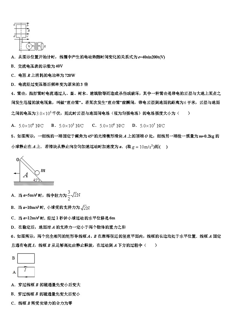 安徽定远重点中学2026届高考冲刺押题（最后一卷）物理试卷含解析第2页