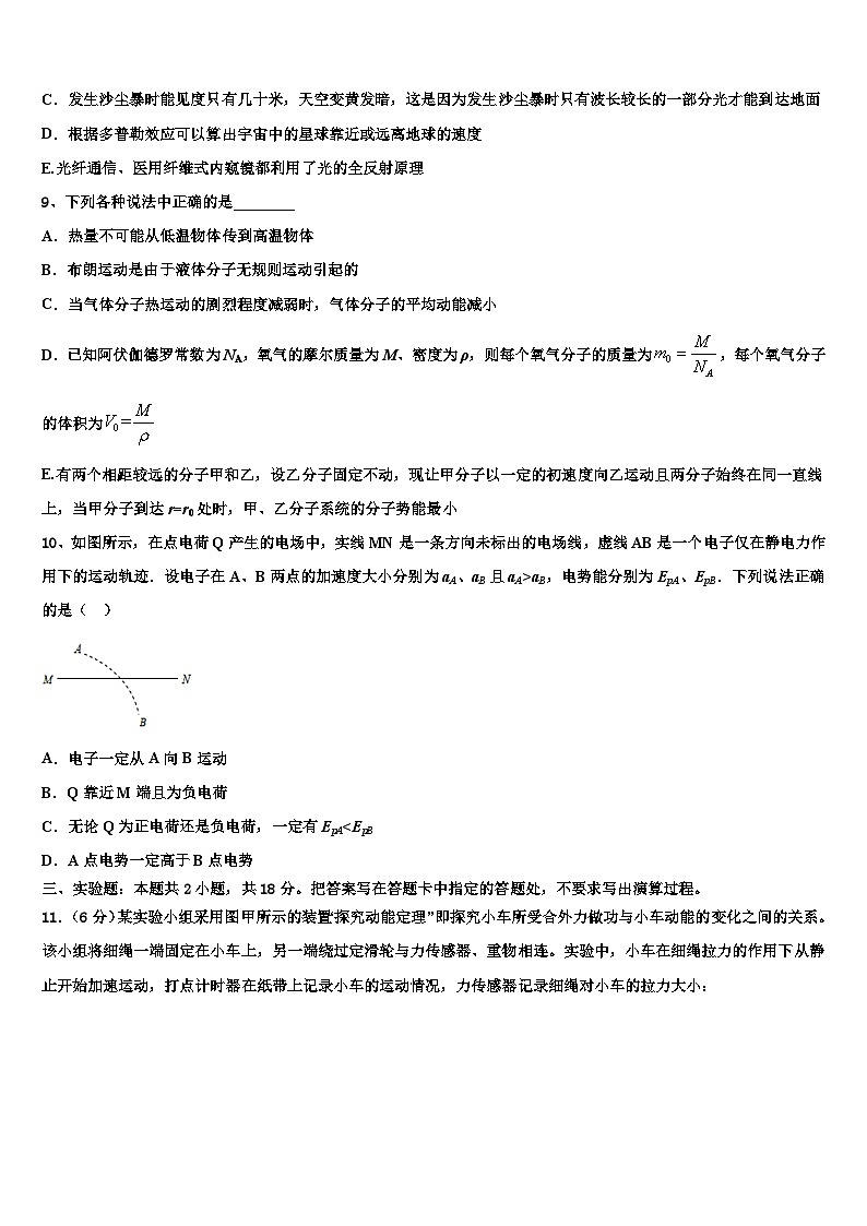 安徽六安市第一中学2026届高考考前提分物理仿真卷含解析第3页