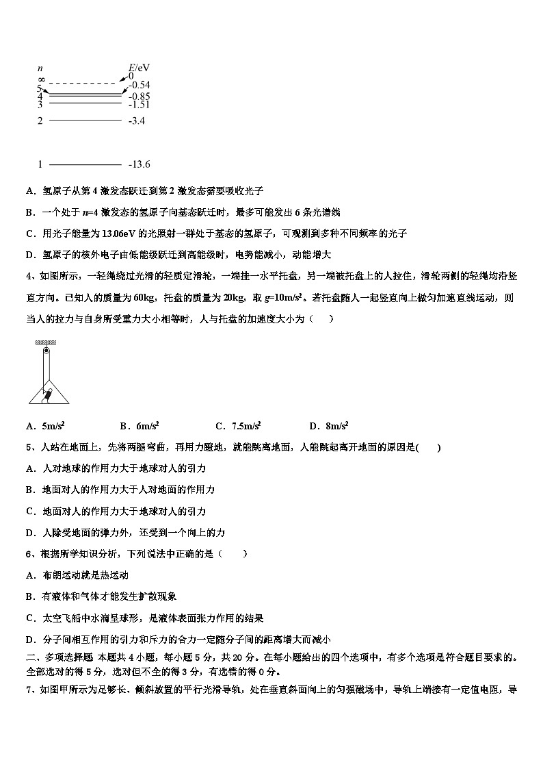 安徽省亳州市涡阳第四中学2026届高考冲刺物理模拟试题含解析第2页