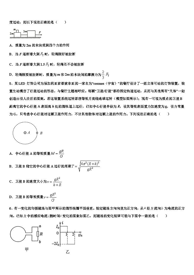 安徽省滁州海亮学校2026届高三第三次测评物理试卷含解析第2页
