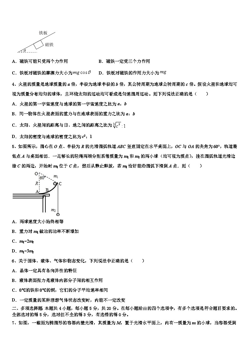 安徽省滁州市民办高中2026届高三最后一卷物理试卷含解析第2页