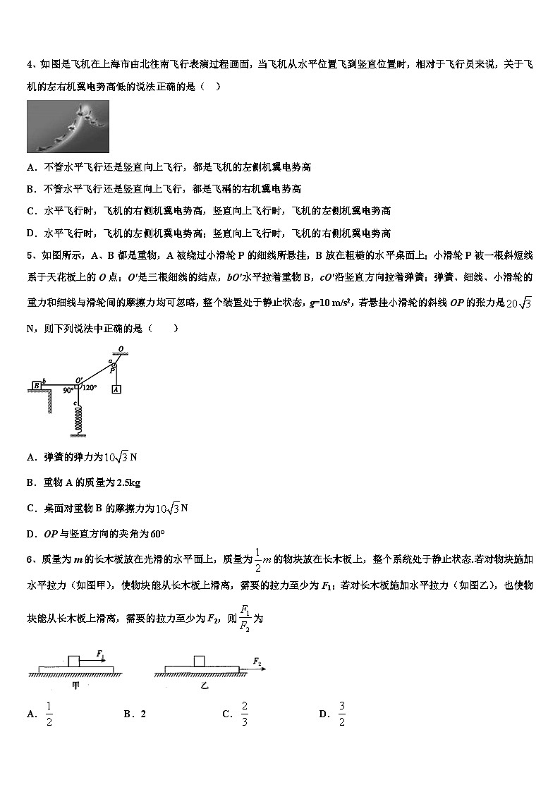 安徽省枞阳县浮山中学2026届高考物理押题试卷含解析第2页