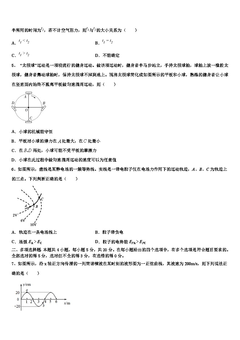安徽省阜阳市临泉县第一中学2026届高考仿真模拟物理试卷含解析第2页