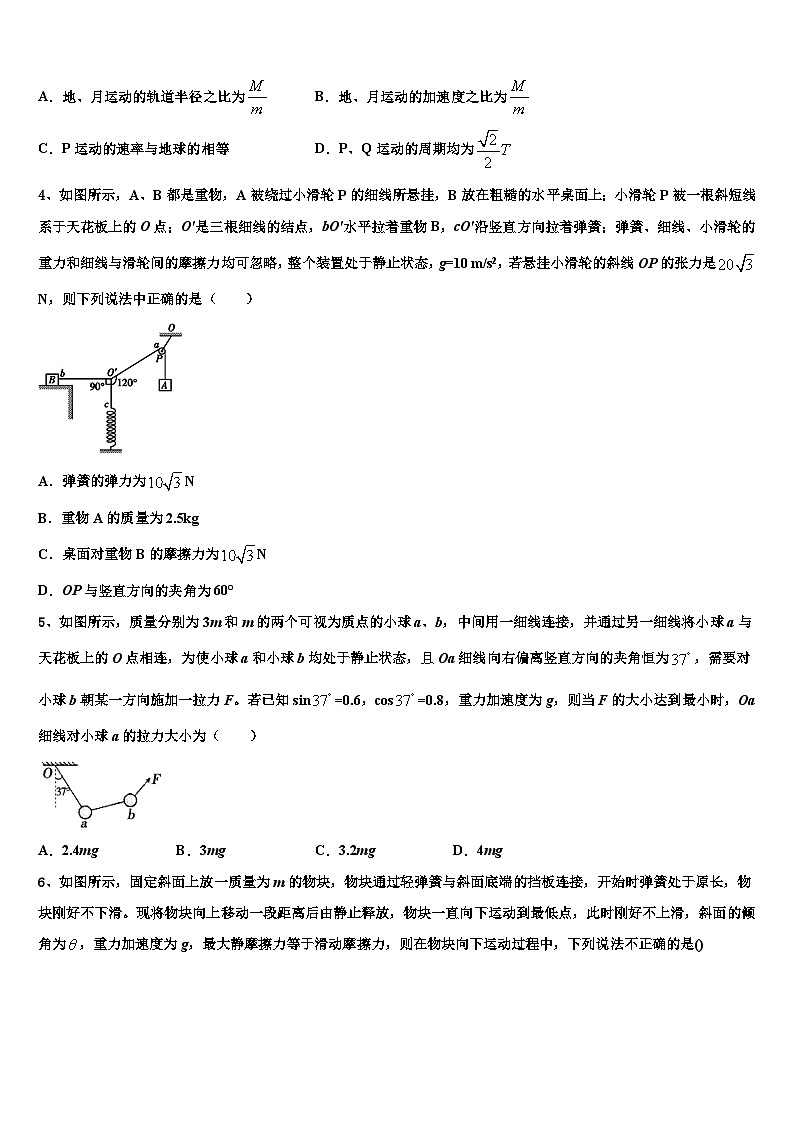 安徽省阜阳市示范名校2026届高考物理全真模拟密押卷含解析第2页