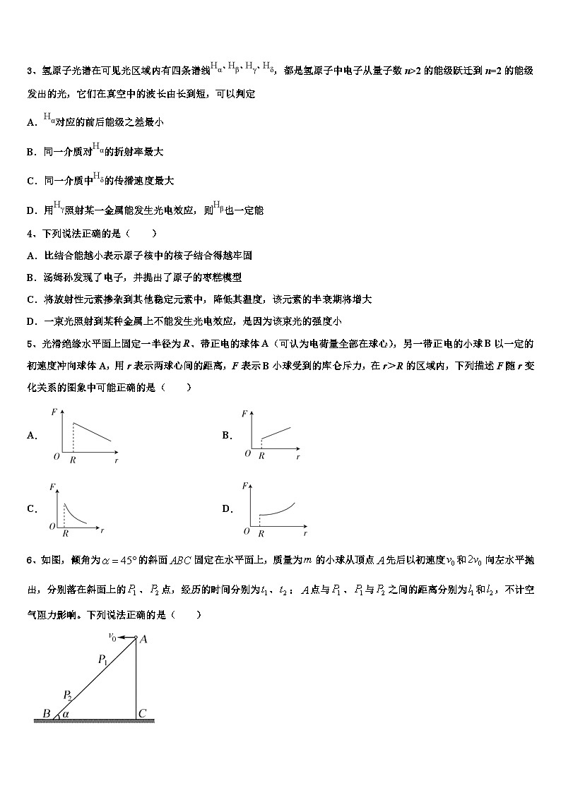 安徽省肥东第二中学2026届高考物理倒计时模拟卷含解析第2页