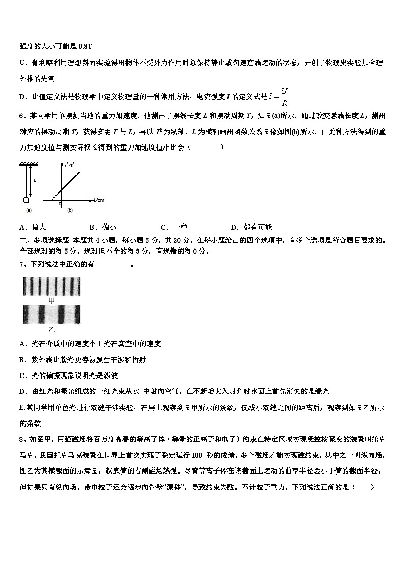 安徽省阜阳市第三中学2026届高考全国统考预测密卷物理试卷含解析第3页