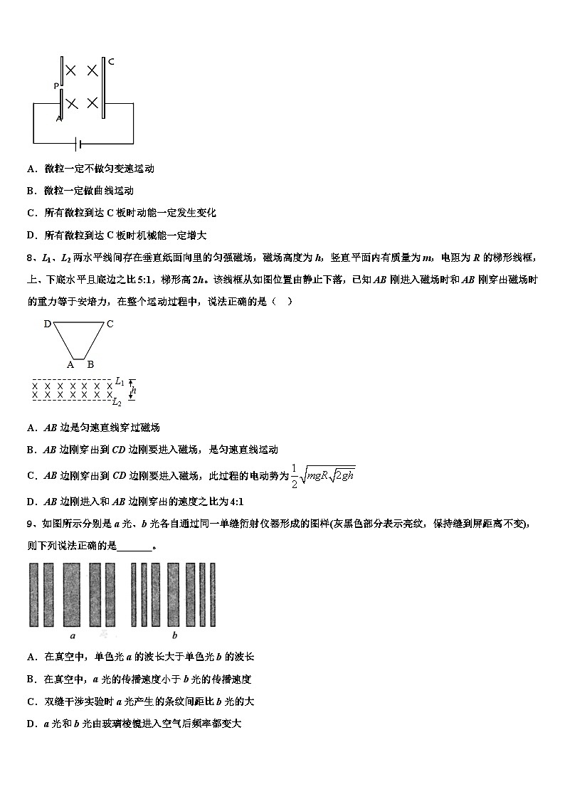 安徽省安庆一中、山西省太原五中等五省六校重点中学2026届高考考前模拟物理试题含解析第3页