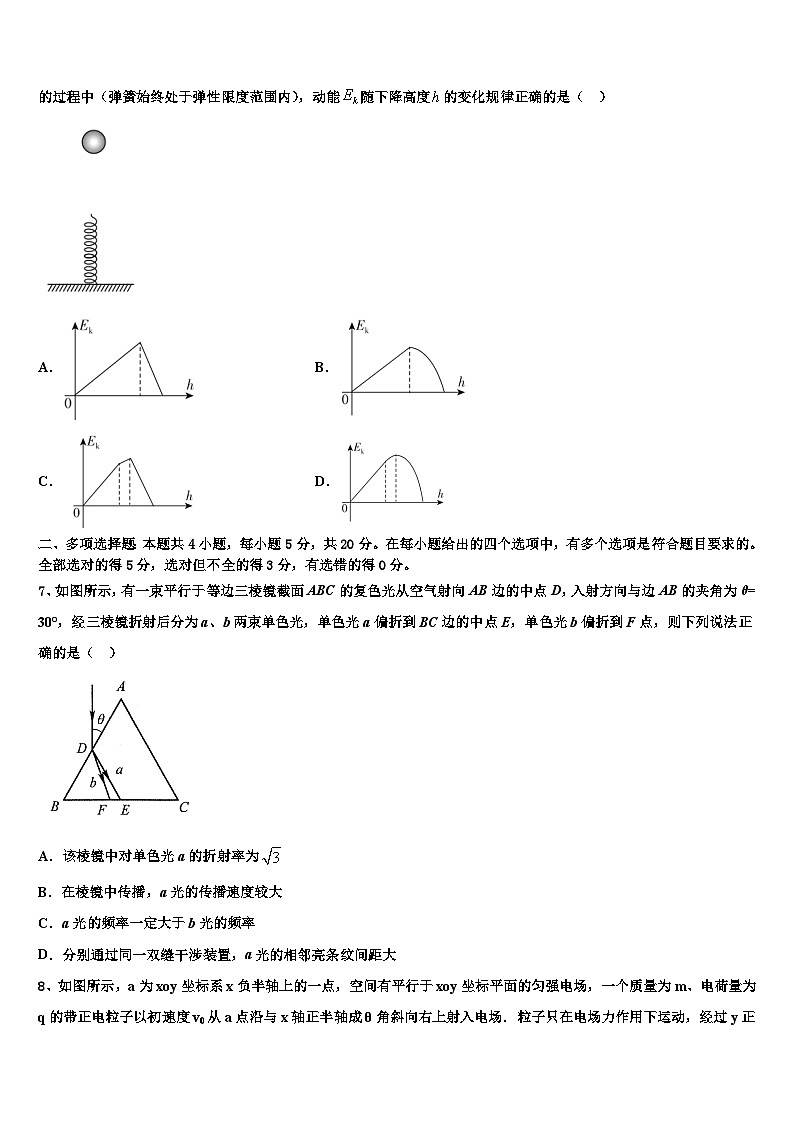 安徽省阜阳市颍上县第二中学2026届高考适应性考试物理试卷含解析第3页