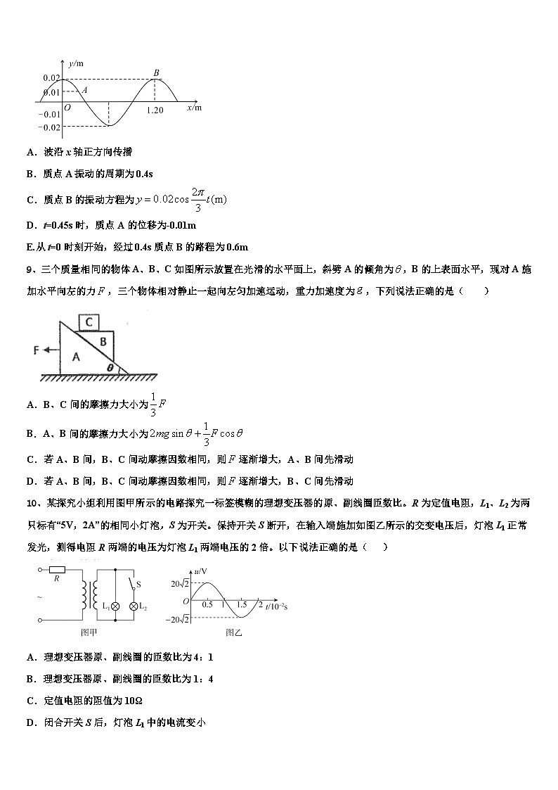 安徽省合肥市肥东县新城高升学校2026届高三最后一模物理试题含解析第3页