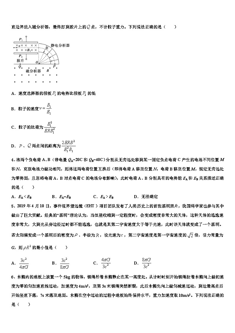 安徽省阜阳市第五中学2026届高三下学期第六次检测物理试卷含解析第2页