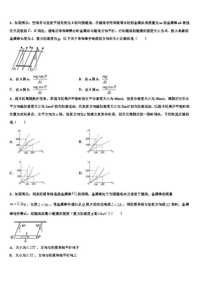 安徽省阜阳市第五中学2026届高三二诊模拟考试物理试卷含解析第2页