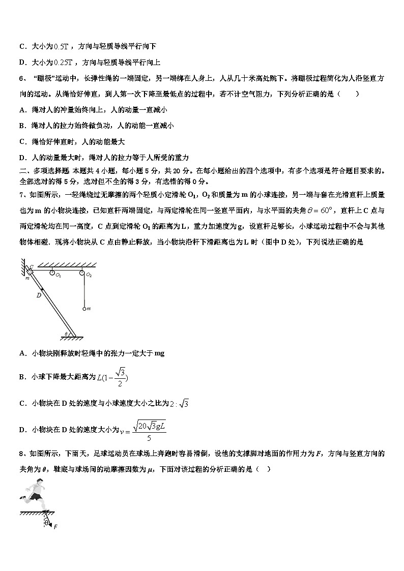 安徽省阜阳市第五中学2026届高三二诊模拟考试物理试卷含解析第3页