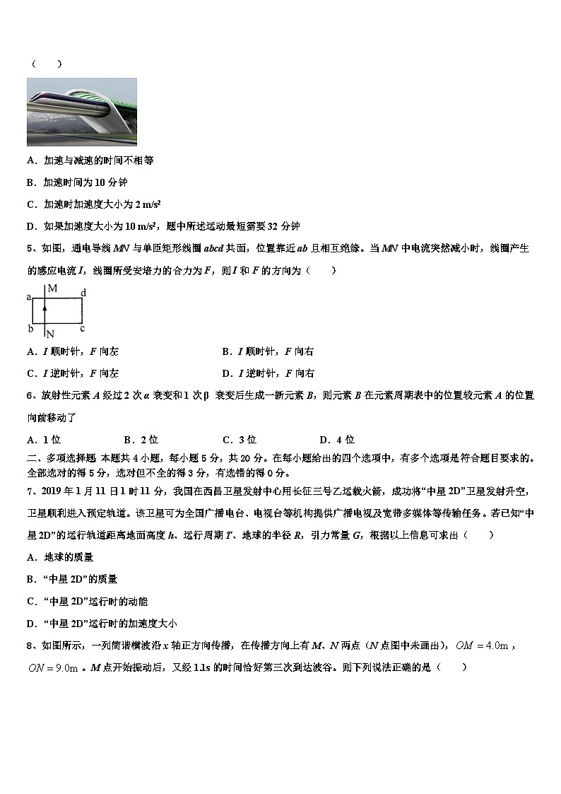 安徽省肥东高级中学2026届高三第二次调研物理试卷含解析第2页