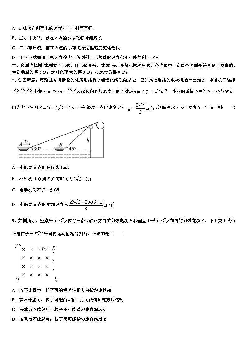 安徽省定远育才学校2026届高三第二次联考物理试卷含解析第3页