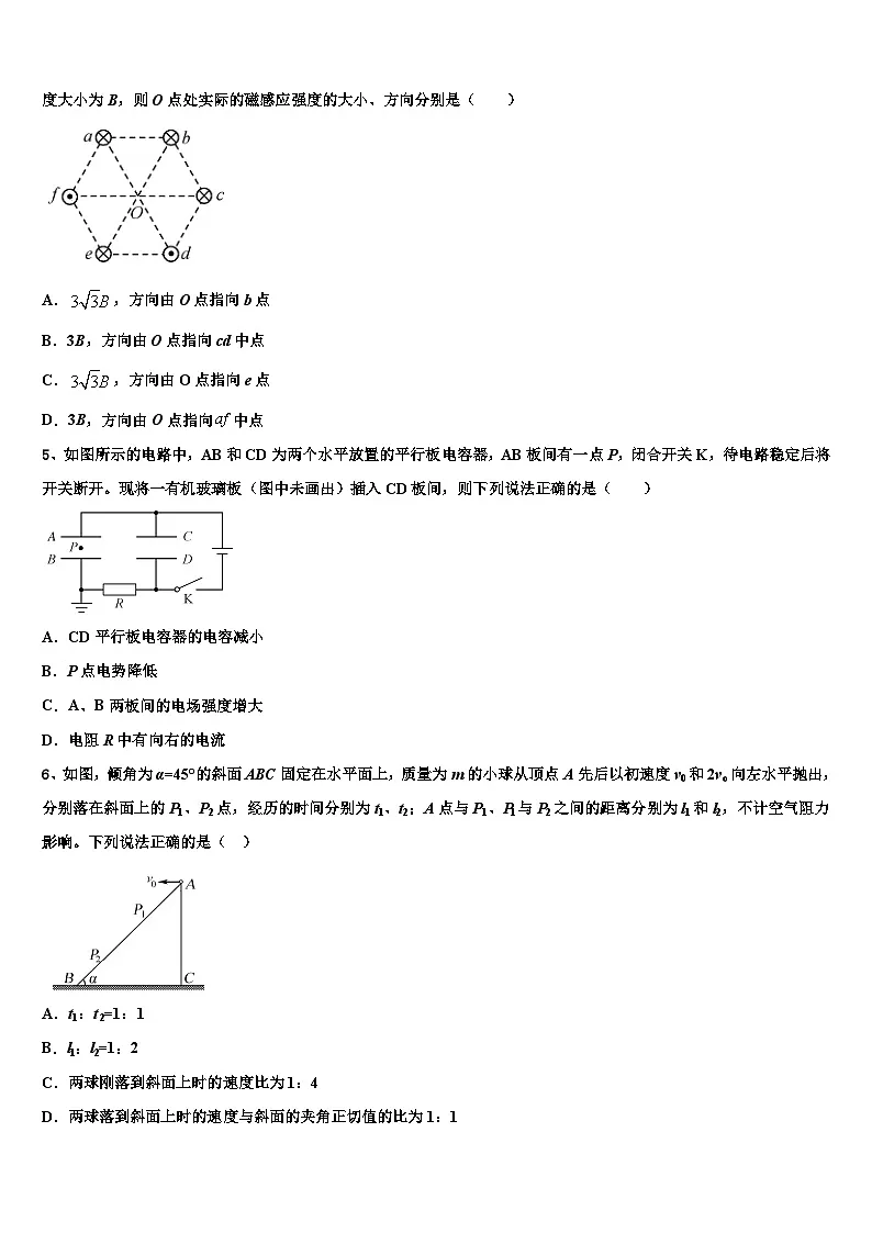 安徽省阜阳市太和县太和中学2026届高三第一次模拟考试物理试卷含解析第2页