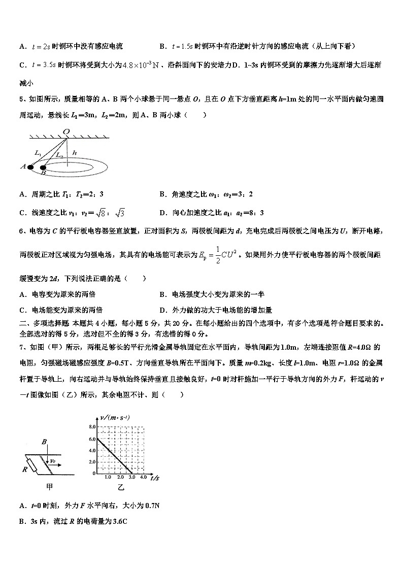 安徽省合肥六中、合肥八中、阜阳一中、淮北一中四校2026届高考适应性考试物理试卷含解析第2页