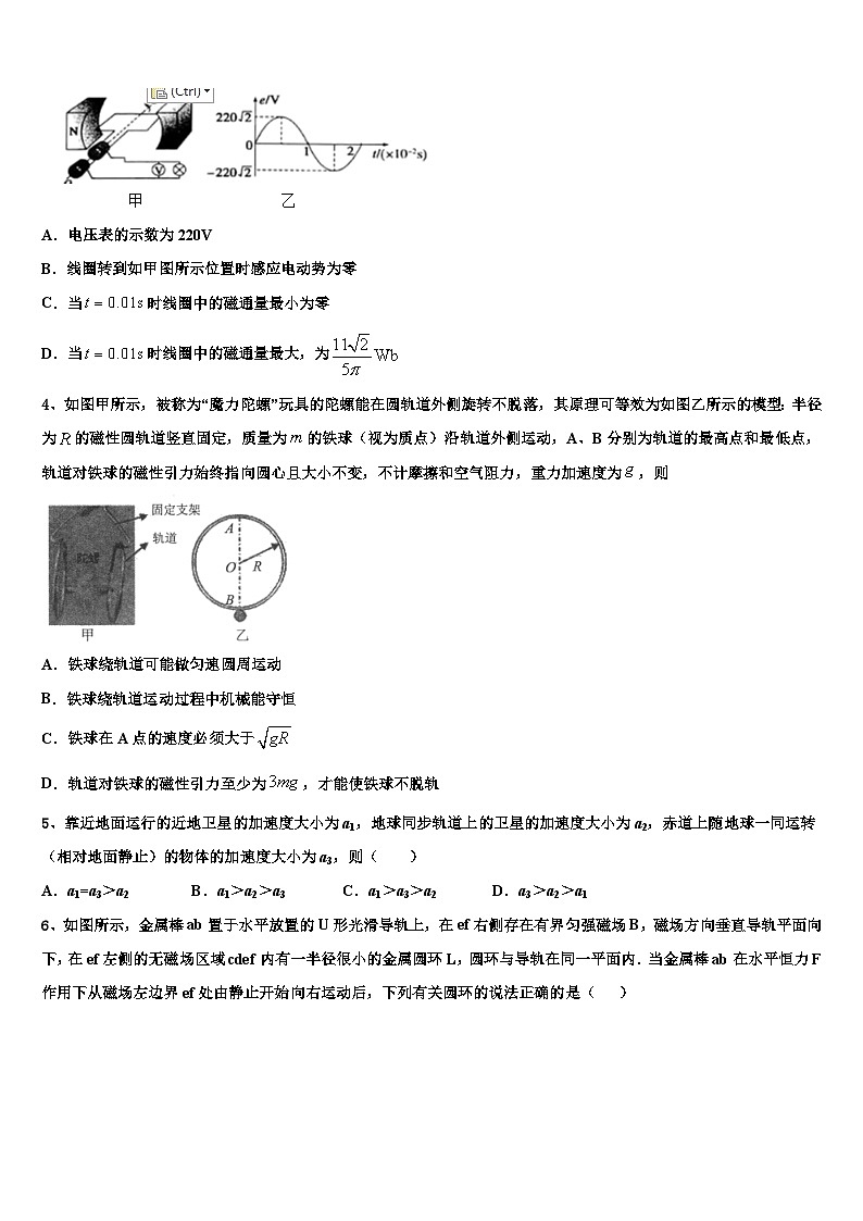 安徽省合肥市巢湖市汇文实验学校2026届高考全国统考预测密卷物理试卷含解析第2页