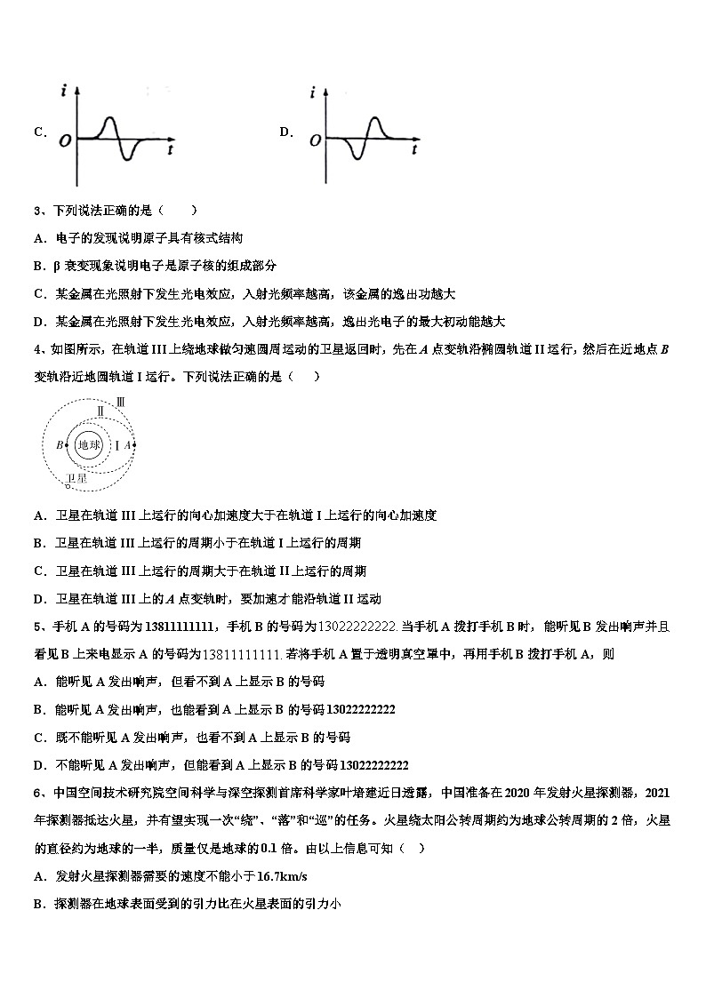 安徽省合肥市高中名校2026届高三下学期第六次检测物理试卷含解析第2页