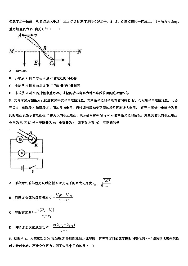 安徽省滁州市重点中学2026届高三压轴卷物理试卷含解析第2页