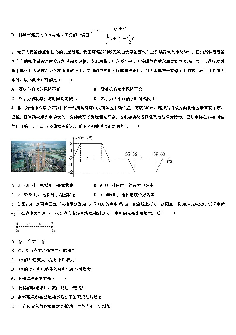 安徽省滁州市明光中学2026届高三第三次模拟考试物理试卷含解析第2页