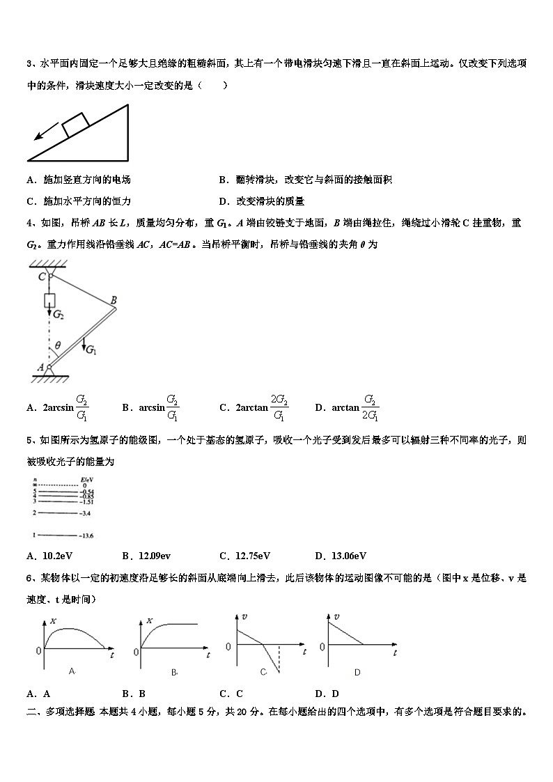 安徽省砀山县第二中学2026届高三最后一卷物理试卷含解析第2页