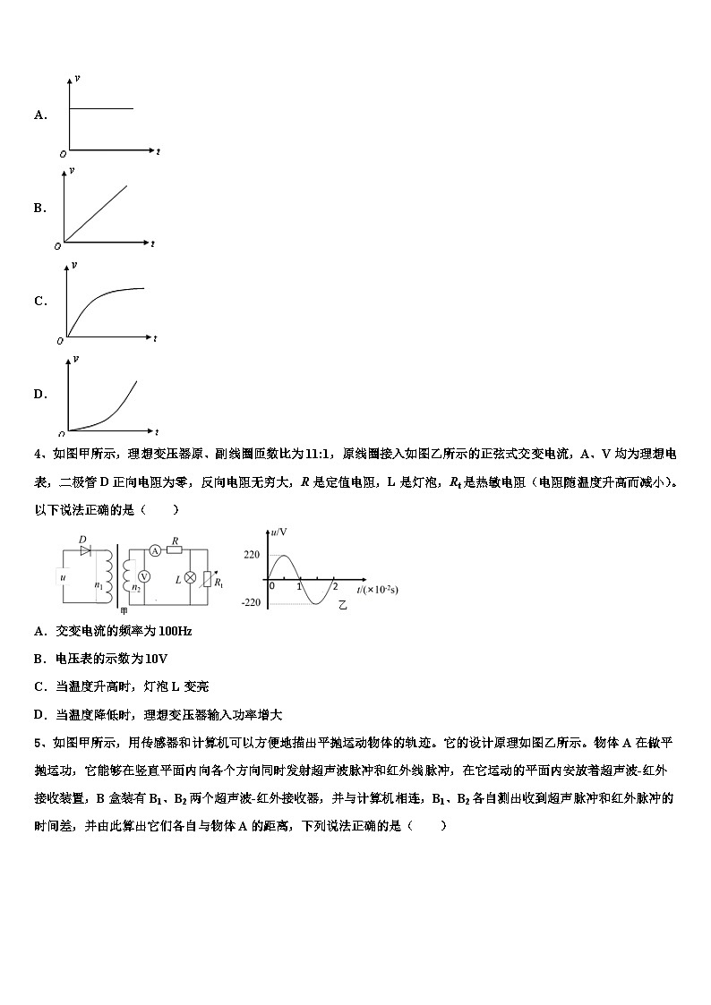 安徽省滁州市定远县西片三校2026届高三第一次调研测试物理试卷含解析第2页