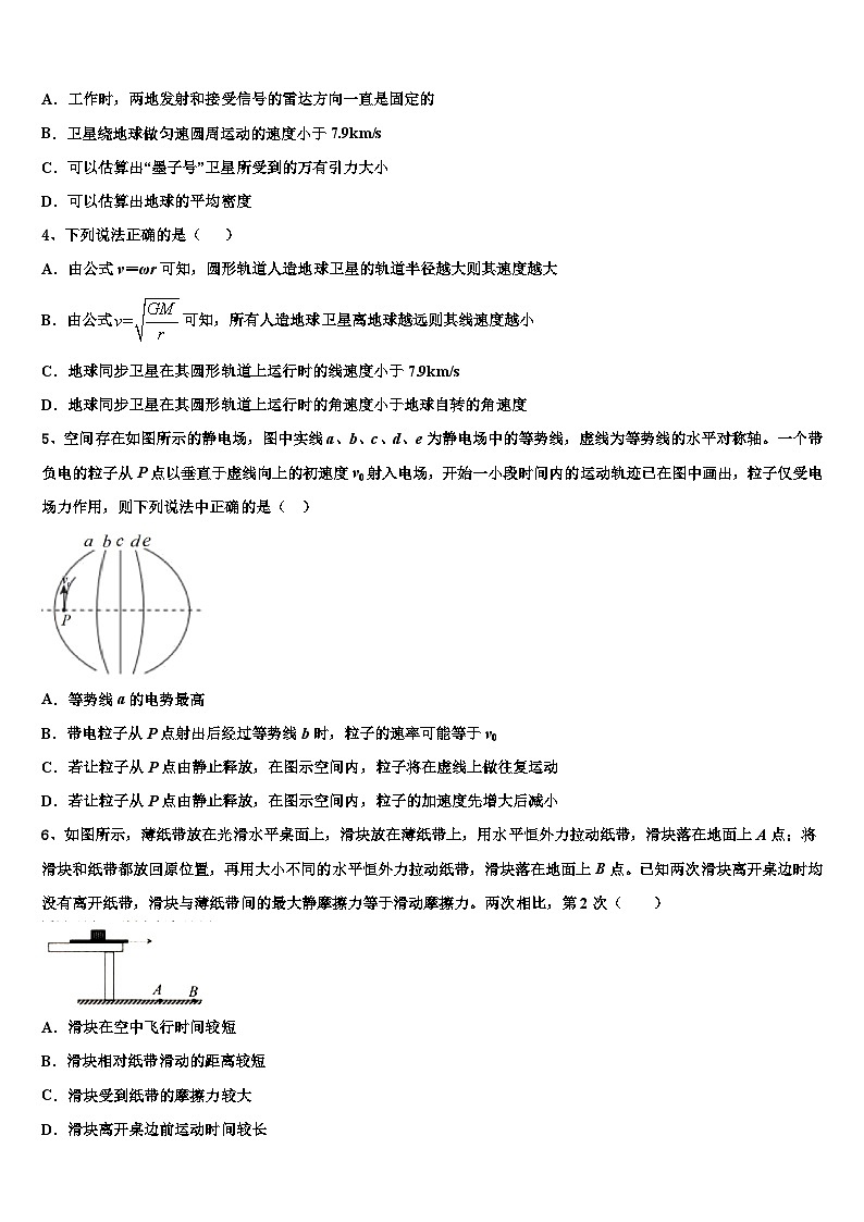 安徽省池州市2026届高三考前热身物理试卷含解析第2页