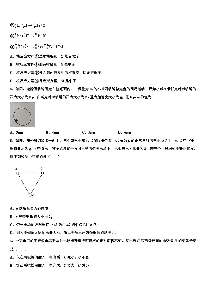 安徽省部分省示范中学2026届高三第二次模拟考试物理试卷含解析第2页