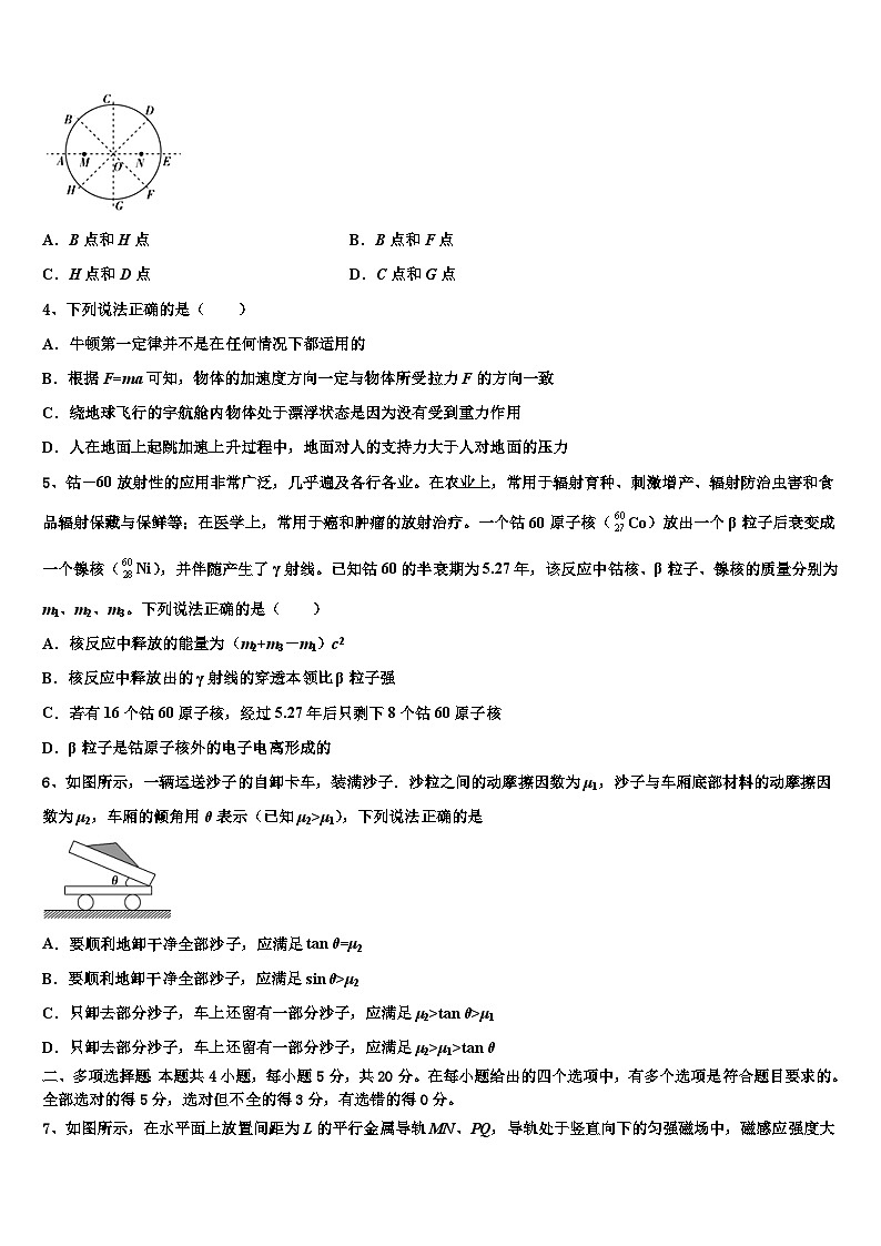 安徽省巢湖第一中学2026届高三最后一卷物理试卷含解析第2页