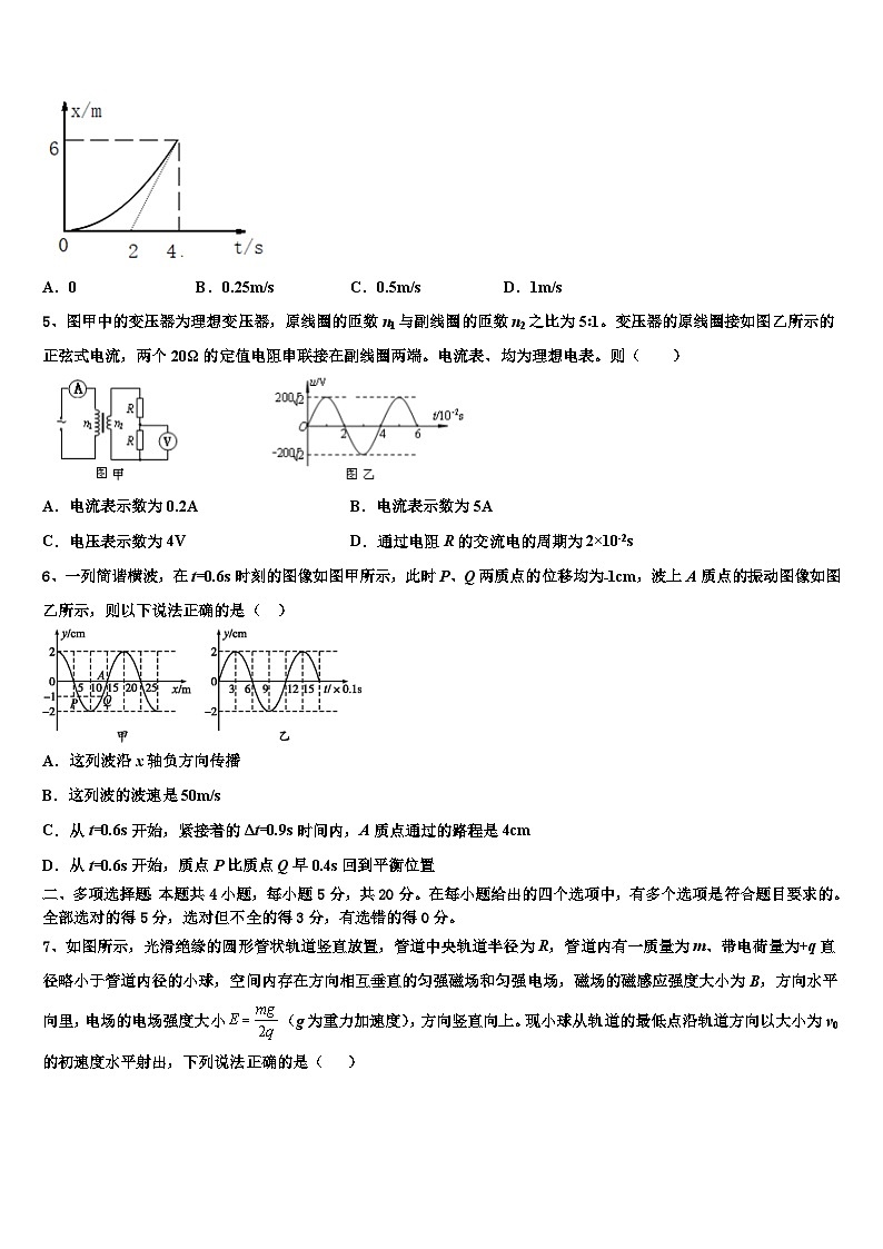 安徽六安市舒城中学2026届高三第三次测评物理试卷含解析第2页