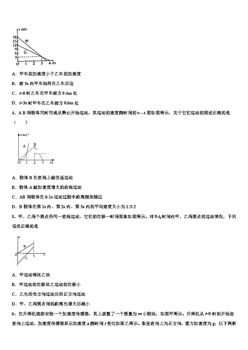 安徽六安市第一中学2026届高三第一次调研测试物理试卷含解析第2页