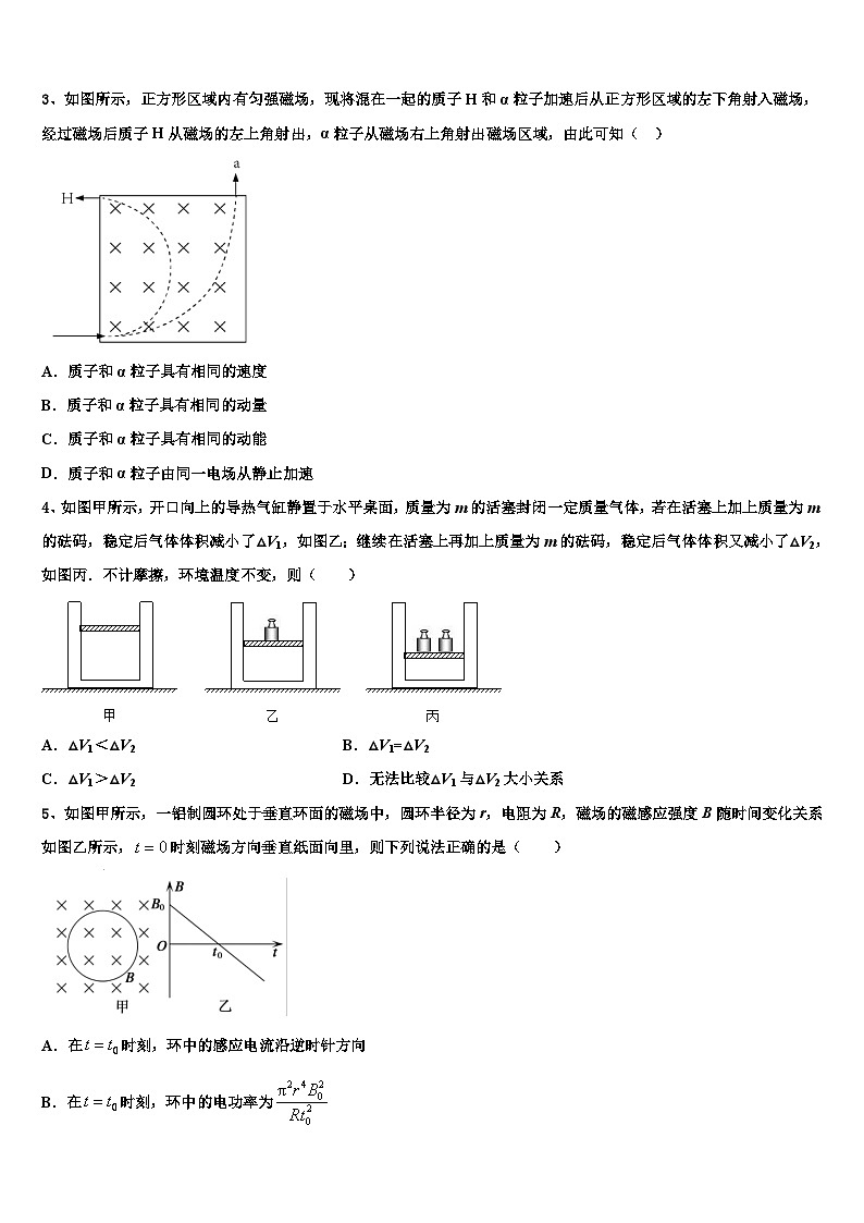 阿坝市重点中学2026届高三第一次调研测试物理试卷含解析第2页