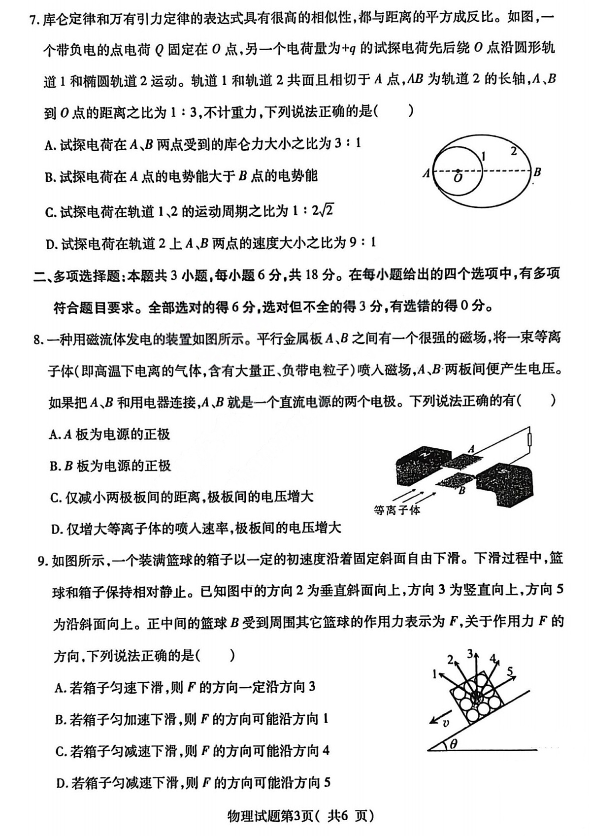 山西省临汾市2026年高三年级质量监控高考第一次模拟测试 物理试卷第3页