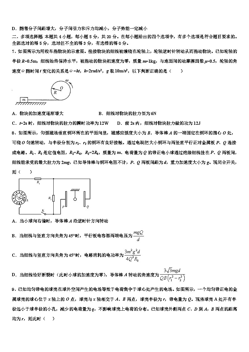 安徽省合肥一中、安庆一中等六校2026届高考物理二模试卷含解析第3页