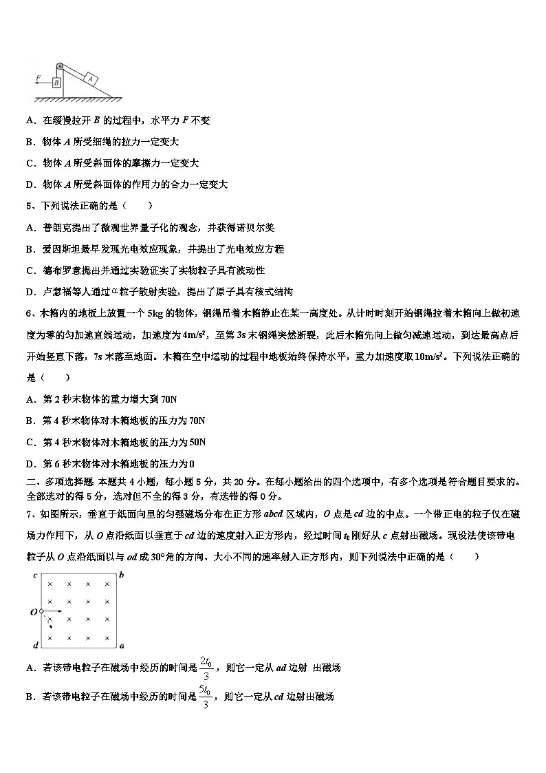 安徽省霍邱一中2026届高考物理三模试卷含解析第2页