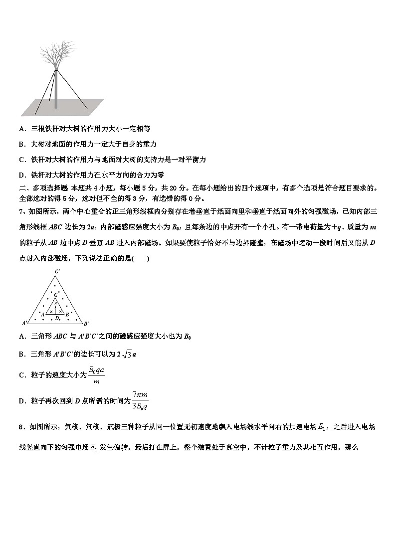 安徽省淮南四中2026届高考适应性考试物理试卷含解析第3页