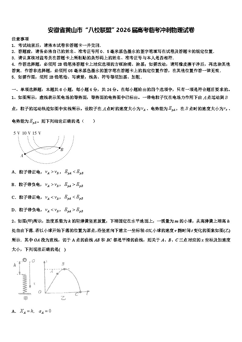 安徽省黄山市“八校联盟”2026届高考临考冲刺物理试卷含解析第1页