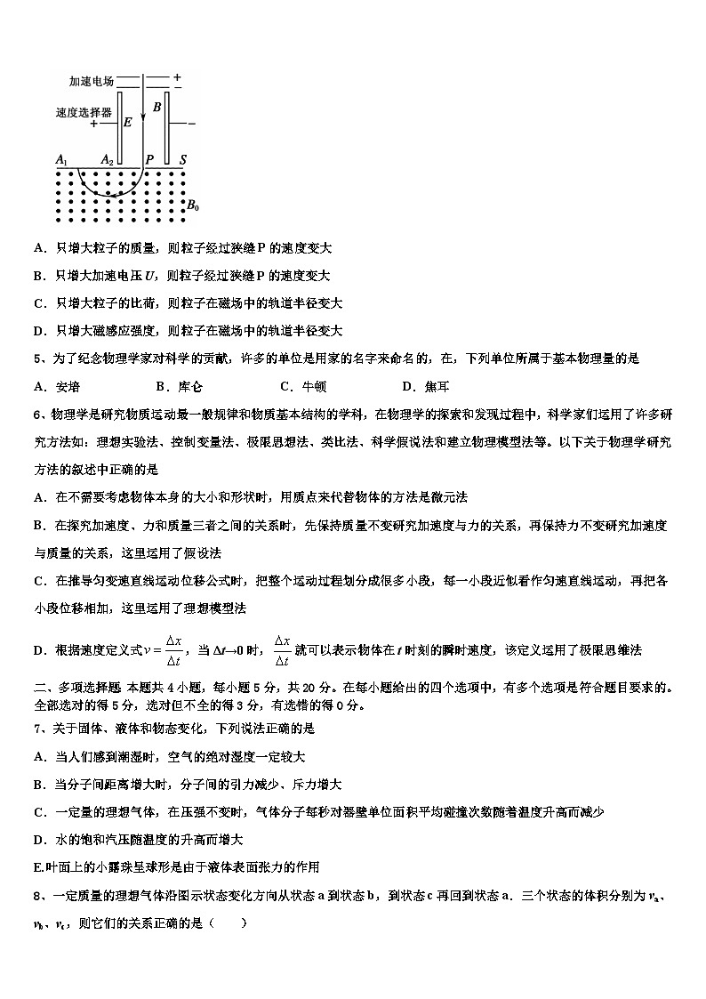 安徽省淮南一中等四校2026届高考物理考前最后一卷预测卷含解析第2页