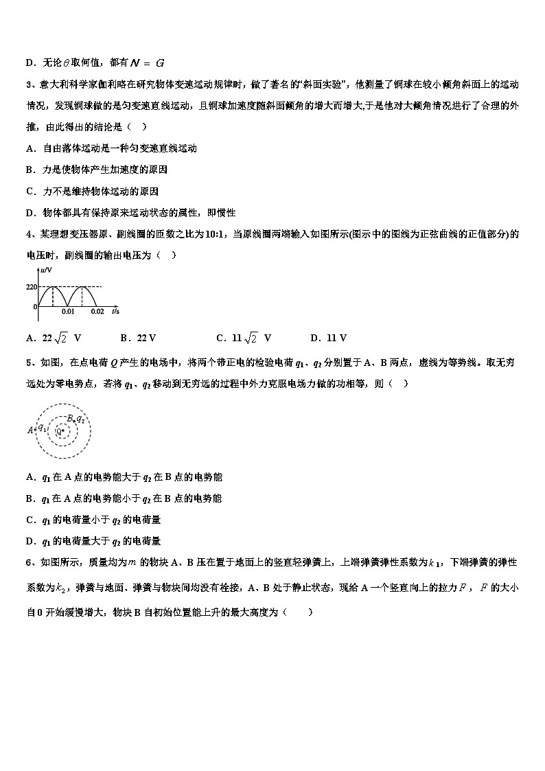 安徽省示范性高中培优联盟2026届高考适应性考试物理试卷含解析第2页