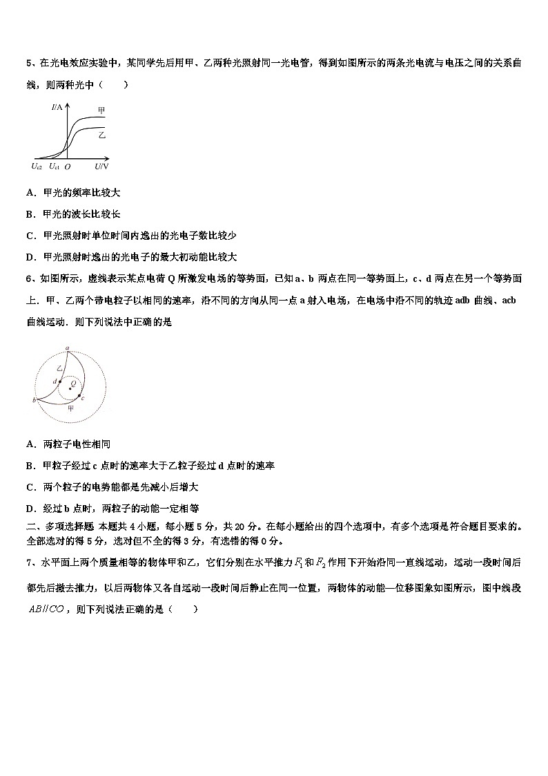 安徽省庐江盛桥中学2026届高考物理四模试卷含解析第2页