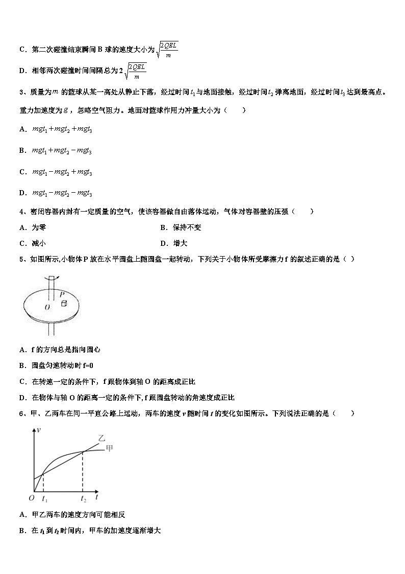 安徽省庐江县部分示范高中2026届高三下学期一模考试物理试题含解析第2页