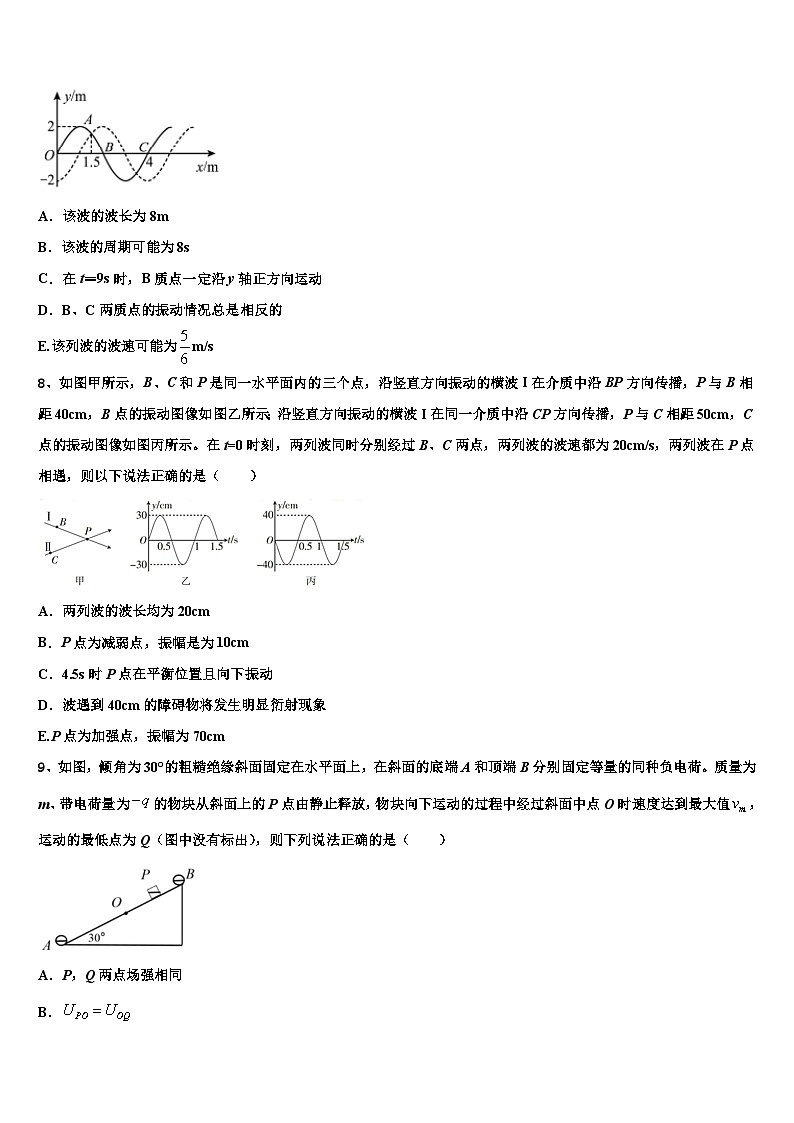 安徽省郎溪中学2026届高三下学期第六次检测物理试卷含解析第3页