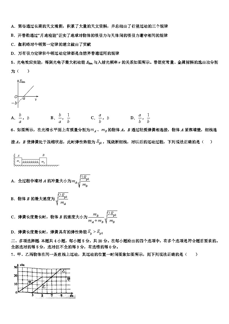 安徽省蒙城县一中2026届高三下学期一模考试物理试题含解析第2页