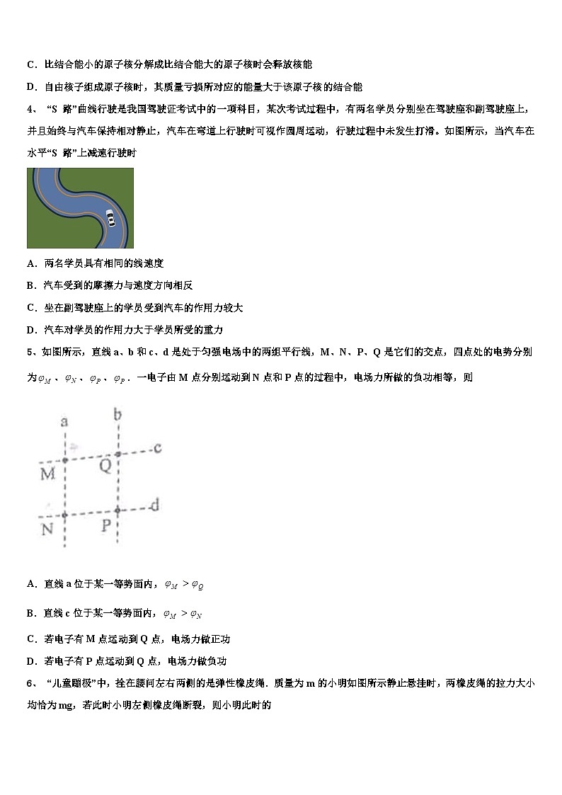 安徽省舒城龙河中学2026届高三下学期联合考试物理试题含解析第2页